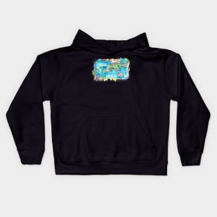 Amalfi_Illustrated_Travel_Map_With_RoadsM Kids Hoodie